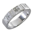 thumbnail image 1 of 18k White Gold 1 Carat Invisible Princess & Baguette Diamond Wedding Band, 1 of 1