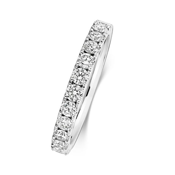 18k White Gold 2.7mm Flat Women Diamond Wedding Band/Ring Brilliant Cut 0.91 Carat G - VS