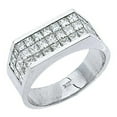 thumbnail image 1 of 18k White Gold 2 Carat Princess Cut Invisible Set Diamond Wedding Band, 1 of 1