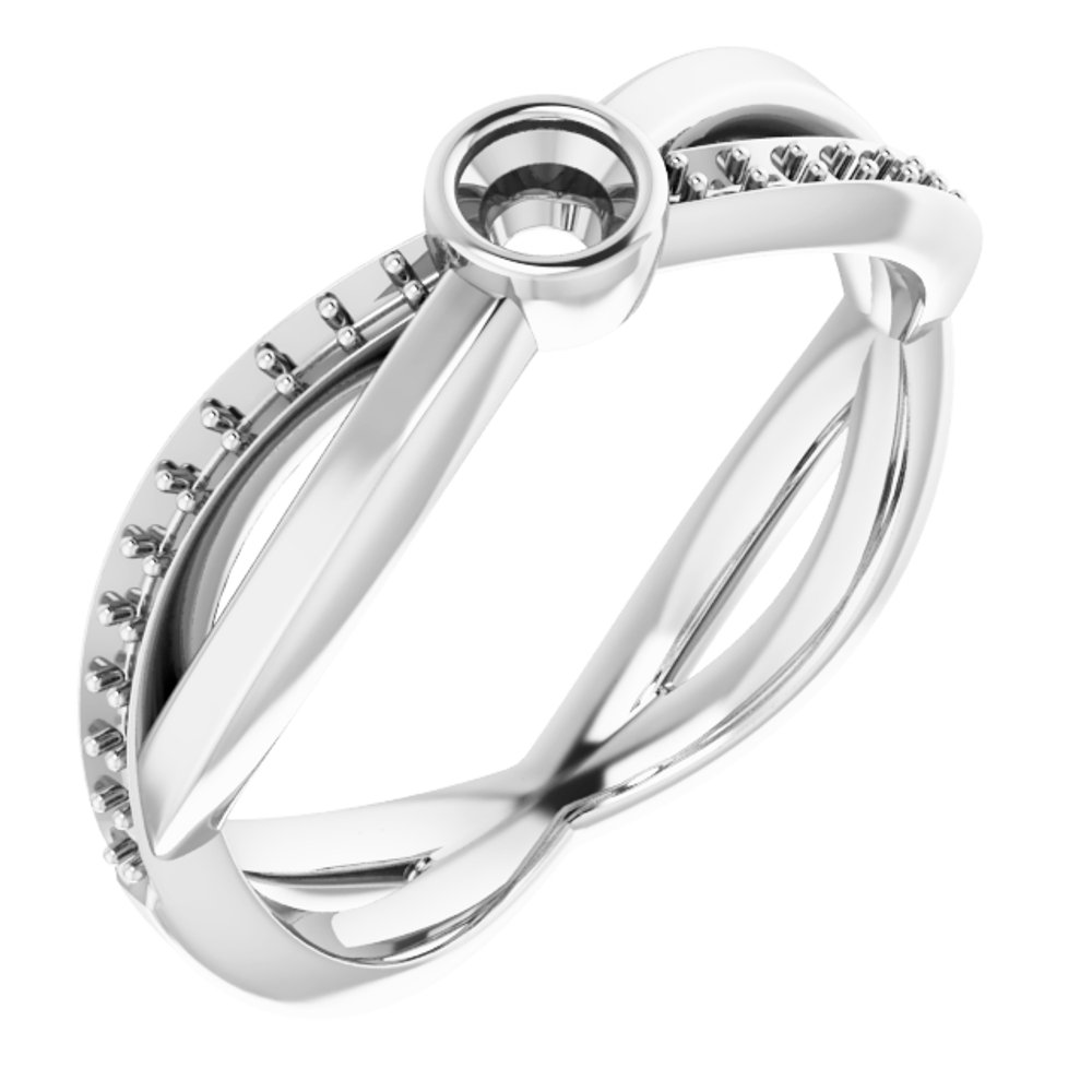 Infinity Stackable Ring 18k White Gold 3.4mm Round Shape Infinity-Inspired Stackable Fashion ...