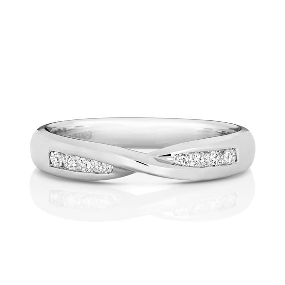 18k White Gold 3.6mm Slight Court Comfort Women Diamond Wedding Band/Ring Brilliant Cut 0.16 Carat G - SI1