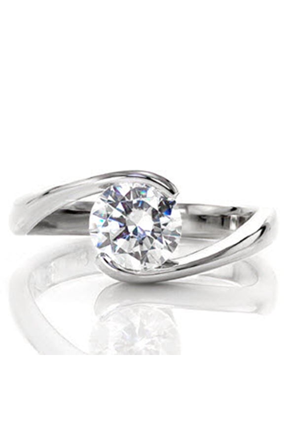 18k White Gold Lab Grown Round Cut 0.50 Ct IGI / GIA Certified Diamond Ring for Women