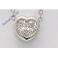 thumbnail image 1 of 18k White Gold Pear Diamond Two-Stone Vintage Framed Heart Shape Pendant (0.4 Ct G SI2 Clarity), 1 of 4