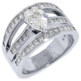 thumbnail image 1 of 18k White Gold Pear Shape & Princess Diamond Engagement Ring 3.07 Carats, 1 of 1