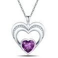 thumbnail image 1 of 18k White Gold Plated Double Love Heart 5A Cubic Zirconia Women Jewelry Pendant Necklace, 1 of 6