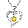 thumbnail image 1 of 18k White Gold Plated Love Arrow Birthstone Pendant Necklace Women Jewelry, 1 of 6