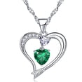 thumbnail image 1 of 18k White Gold Plated Love Arrow Birthstone Pendant Necklace Women Jewelry, 1 of 6