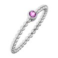 thumbnail image 1 of 18k White Gold Plated Pink Stone Stackable Fashion Ring, 1 of 10