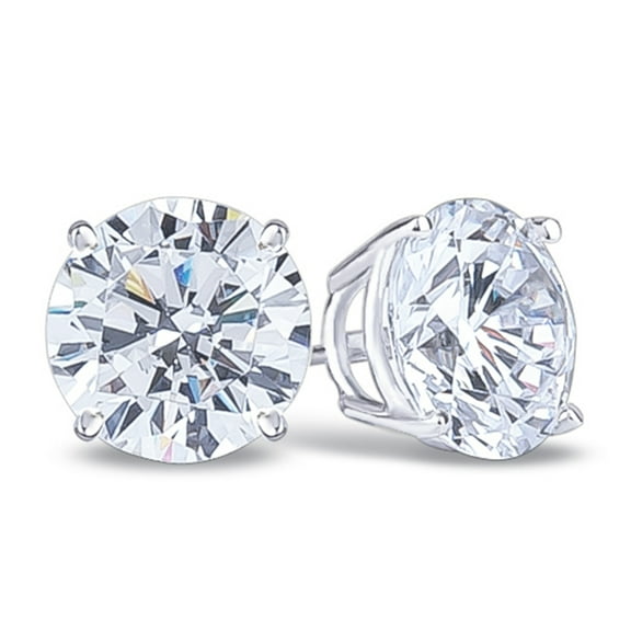 iParis 18k White Gold Plated 1 Ct White Sapphire Stud Earrings