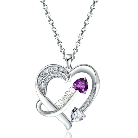 18k White Gold Plated Women Heart Pendant Jewelry Necklace