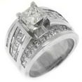 thumbnail image 1 of 18k White Gold Princess & Baguette Diamond Engagement Ring 4.77 Carats, 1 of 1