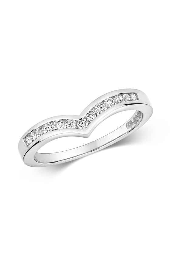 18k White Gold Women Wishbone Diamond Wishbone Ring Brilliant Cut 0.25 Carat G - SI1