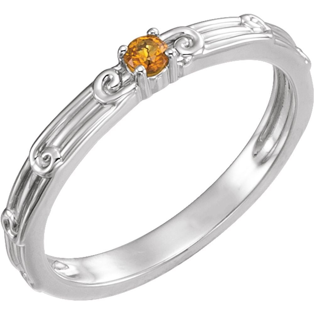 18k X1 White Gold 1 One-Stone Family Stackable Ring Fine Jewelry For ...