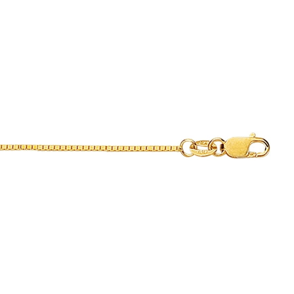 18k Yellow Gold 0.8mm Classic Box Chain 18"Long Necklace with Lobster Claw
