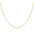 thumbnail image 1 of 18K Solid Yellow Gold 1.1mm Singapore Chain Necklace, 1 of 4
