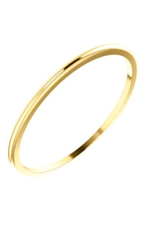 18k Yellow Gold 1mm Half Round Band Ring - 1.1 Grams - Size 6