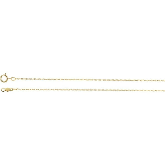 18k Yellow Gold .85mm Necklace - .7 Grams - 18 Inch Rope Chain With Spring Ring