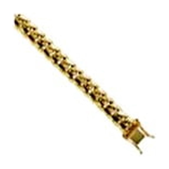 18k Yellow Gold 9.2mm Solid Curb Link Bracelet 8.5 Inch Link Bracelet ...