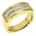 thumbnail image 1 of 18k Yellow Gold Mens Princess Cut 2-Row Diamond Ring 1.50 Carats, 1 of 1