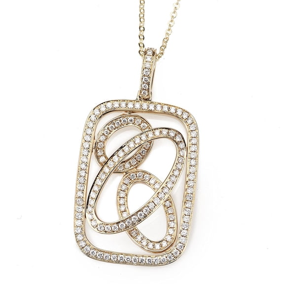 18k Yellow Gold Outline Swirl Pendant with .79 Cttw of Diamonds G-H Color VS2-SI1 clarity