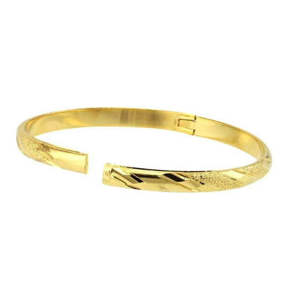 18k Yellow Gold Plated Bangle 6MM Complicated Style