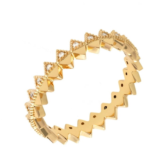 18k Yellow Gold Plated Dual Finish Fashion Ring