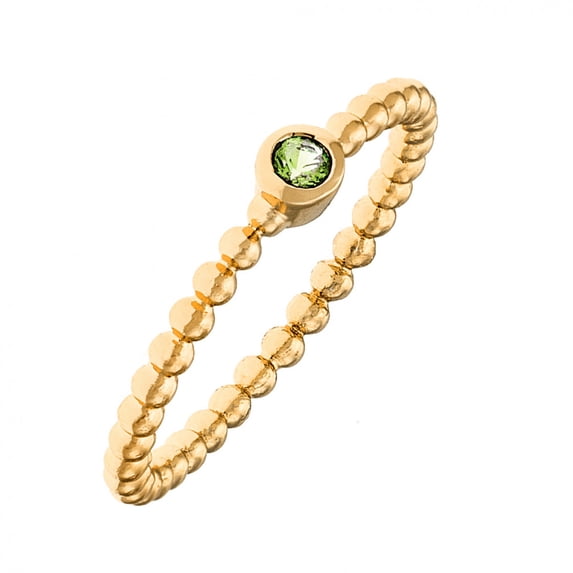 18k Yellow Gold Plated Green Stone Stackable Fashion Ring