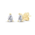 thumbnail image 1 of 18k Yellow Gold Plated Sterling Silver Post Solitaire Stud Earrings | 4X6MM Pear Moissanite Diamond Stud Earrings for Women | Jewelry Gifts For Her Push Back Earrings (0.70 Ctw), 1 of 6