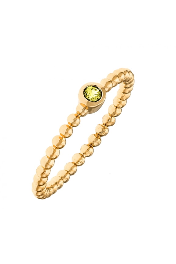 18k Yellow Gold Plated Yellow Stone Stackable Fashion Ring