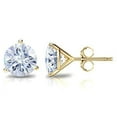 thumbnail image 1 of 18k Yellow Gold Round Moissanite Stud Earrings (7ct TGW, 10mm, G-H)&nbsp;3-Prong Martini Set, Push-Back by Diamond Wish, 1 of 3