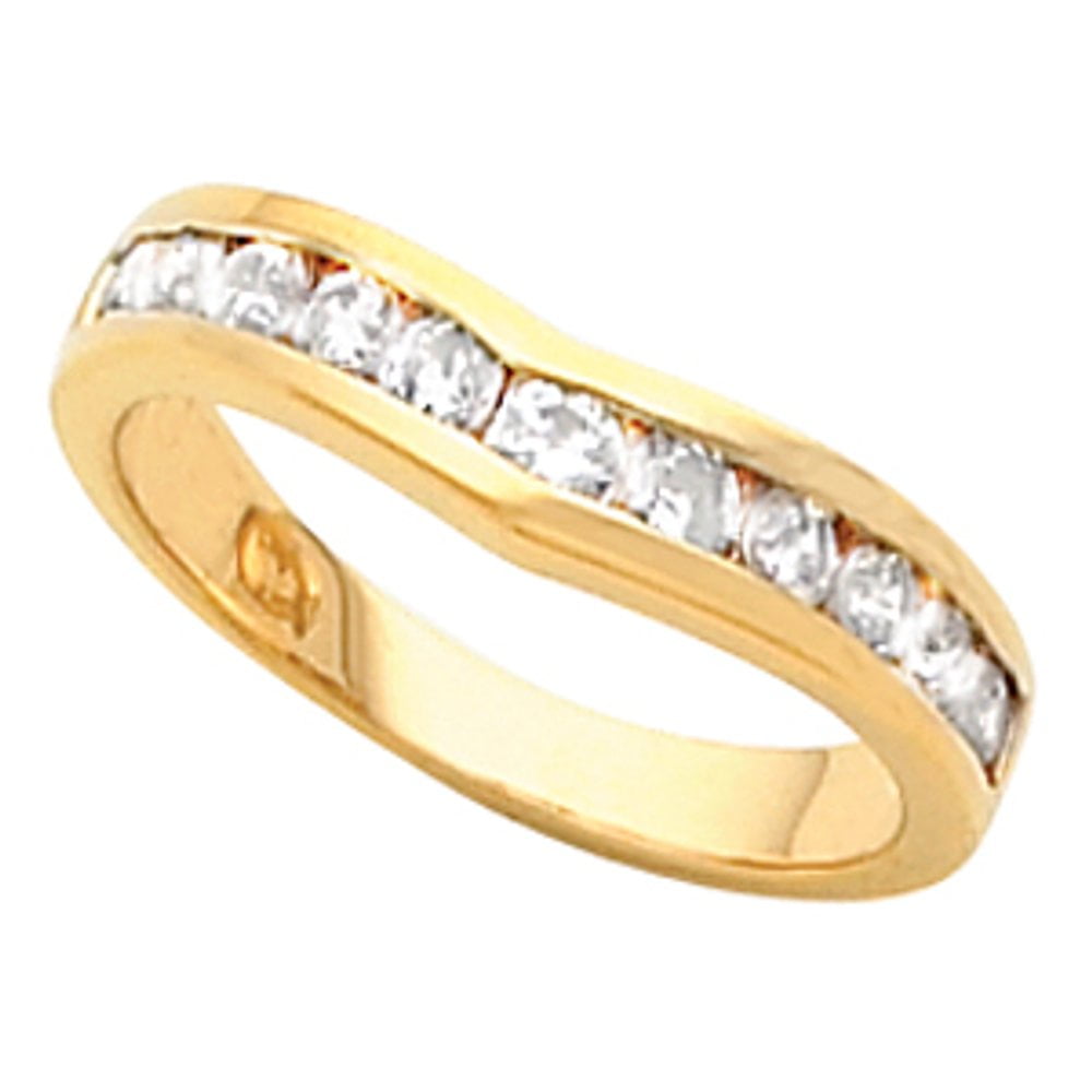 18k Yellow Gold Stackable Channel-Set Fashion Ring Fine Jewelry For ...