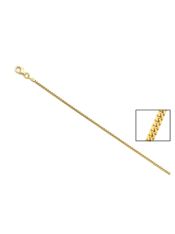 18k gold plated 925 Sterling Silver High Polished 1.9 MM Miami Cuban 060 Chain Necklace