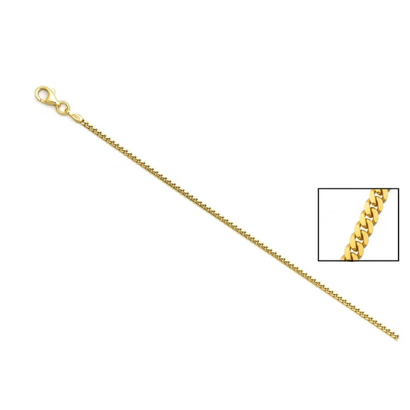 18k gold plated 925 Sterling Silver High Polished 1.9 MM Miami Cuban 060 Chain Necklace