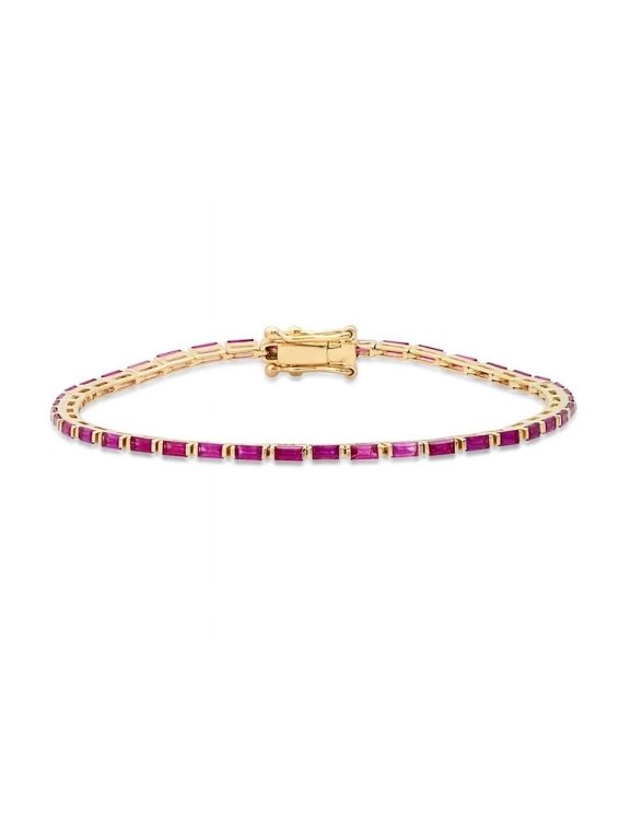 18k lab Ruby Tennis Bracelet,Gold plated Ruby Bracelet,May Birthstone Bracelet,Ruby Tennis Bracelet,Dainty Ruby tennis Bracelet For Women Gift For Her