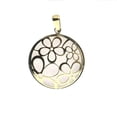 thumbnail image 1 of 18k two tone open flowers pendant 0.85 diameter, 1 of 3