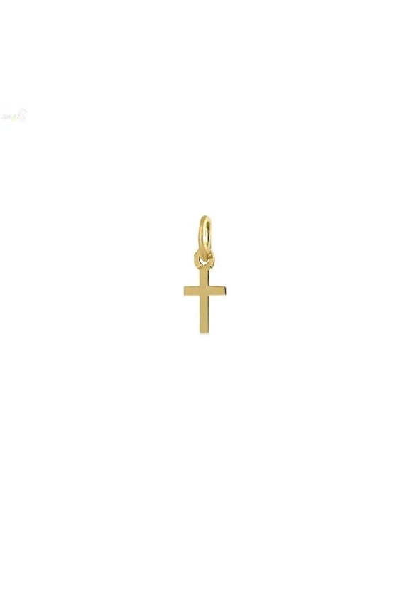 18k yellow gold tiny cross 0.50 inch w bail