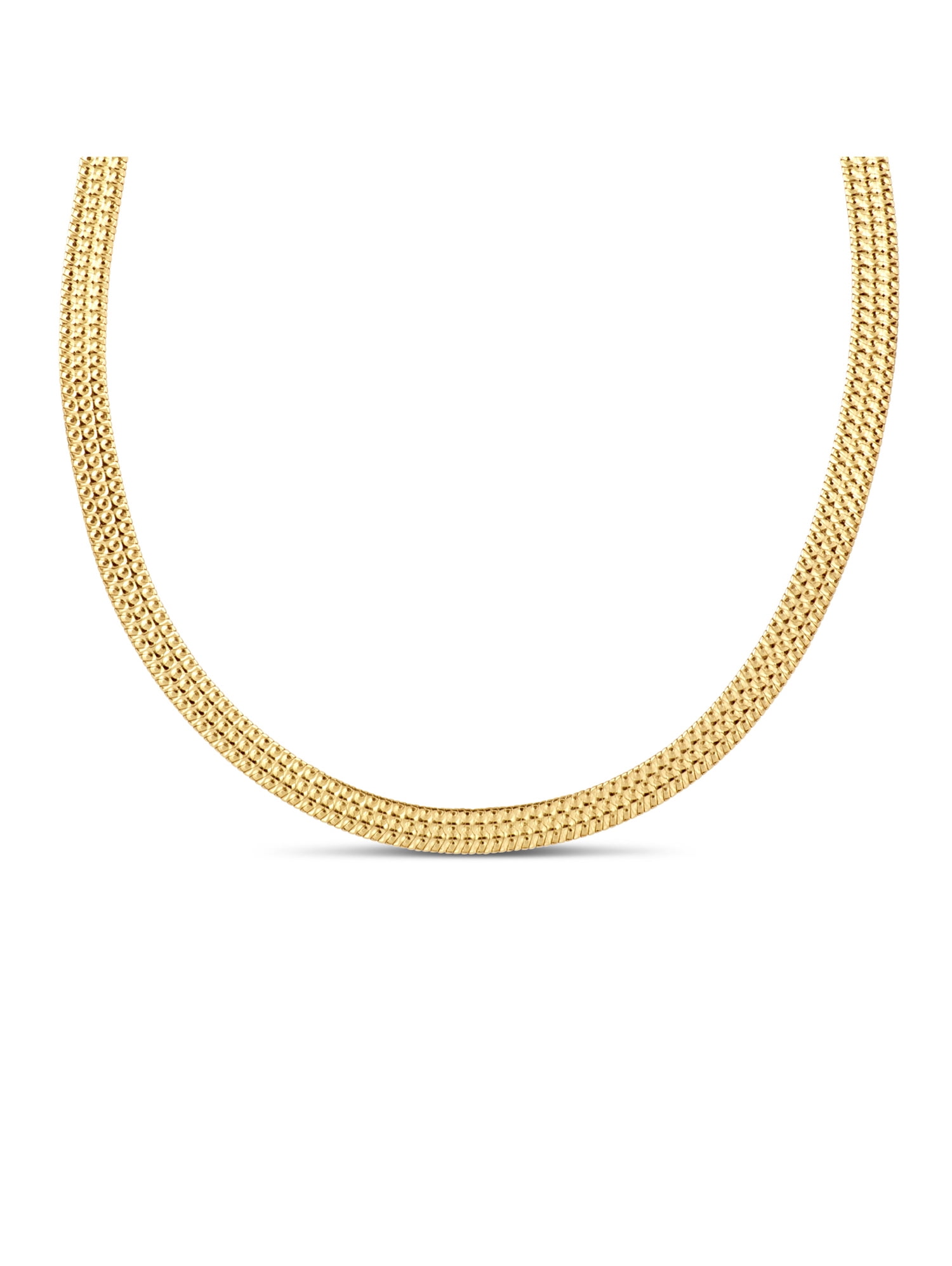 18kt Gold Over Sterling Silver Diamond Cut Glitz Herringbone Necklace