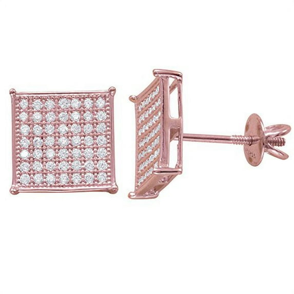 18kt Gold Over Sterling Silver Micro Pave Screwback Stud Earrings