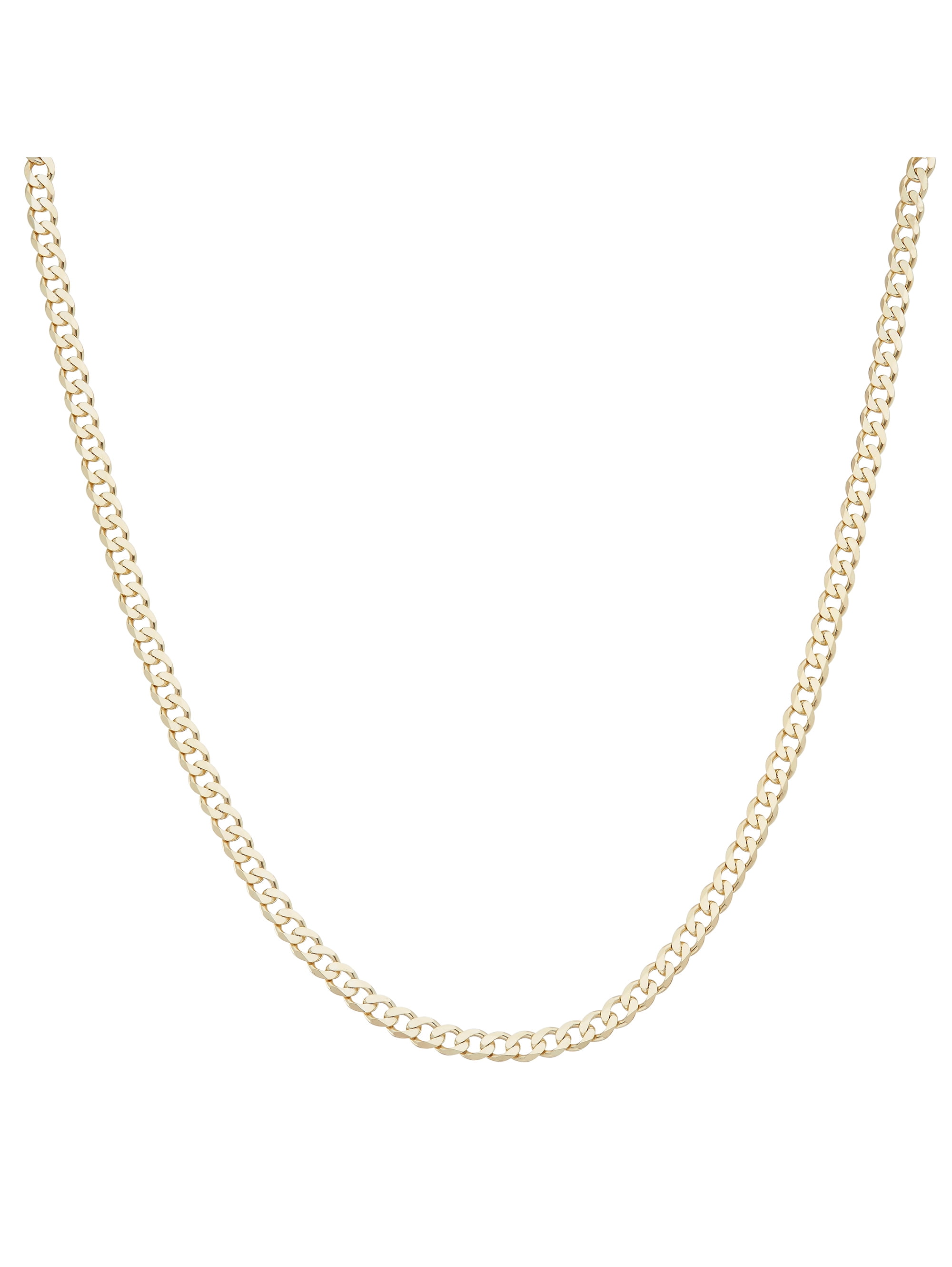 18kt Gold over Sterling Silver Flat 4mm Curb Necklace, 18"