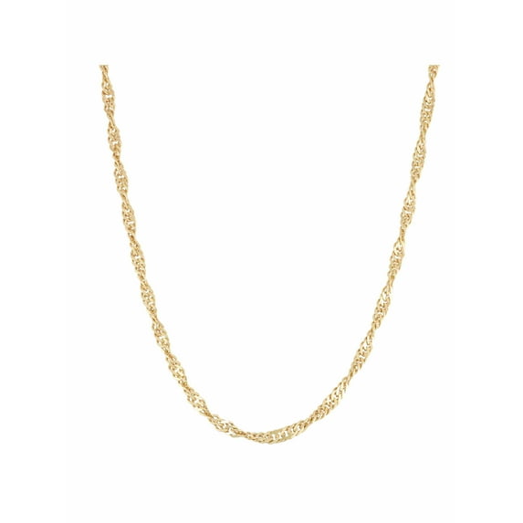 18kt Gold over Sterling Silver Singapore Chain Necklace, 18"