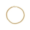 thumbnail image 1 of 18kt Gold over Sterling Silver Square 4mm Curb Bracelet, 7.5", 1 of 1