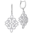 thumbnail image 1 of 18kt White Gold Womens Round Diamond Symmetrical Dangle Earrings 1-1/2 Cttw, 1 of 1