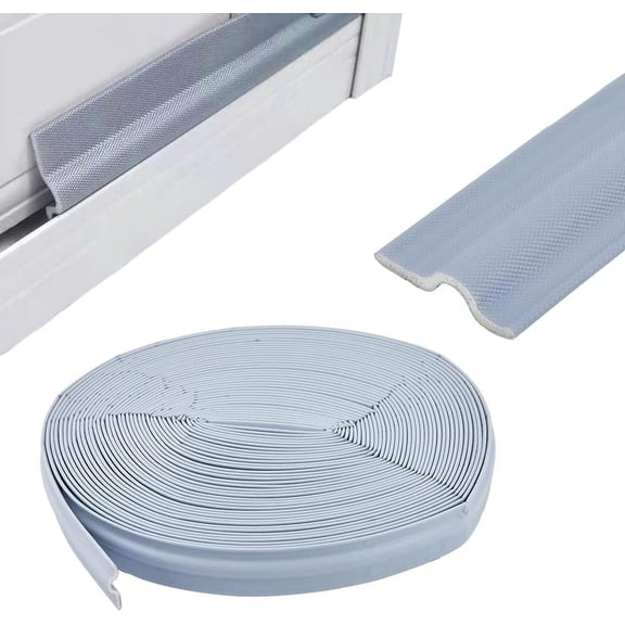 18m/59 Ft Window Draft Stopper Door Seal Strip Gray Weather Stripping Self-Adhesive PU Weather Stripping Sealing Strip with PP Film for DIY Doors and Windows