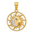 thumbnail image 1 of 18mm 14k and White Rhodium Sparkle-Cut Sun Celestial Moon Stars Pendant Necklace Pendant for Women, 1 of 2