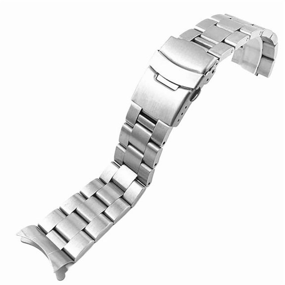 18mm 20mm 22mm 24mm Universal Straps Curved End Solid Stainless Steel Folding Safety Buckle Watchband Fit For Seiko