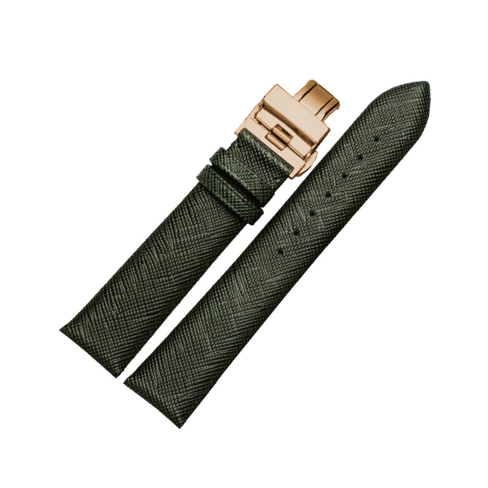 18mm 20mm 22mm Lines Leather Delicate Butterfly Buckle For Black Brown ...