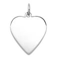 thumbnail image 1 of 18mm 925 Sterling Silver Rhod Plated Eng. Love Heart Polish Front Satin Back Disc Charm Pendant Necklace for Women, 1 of 2