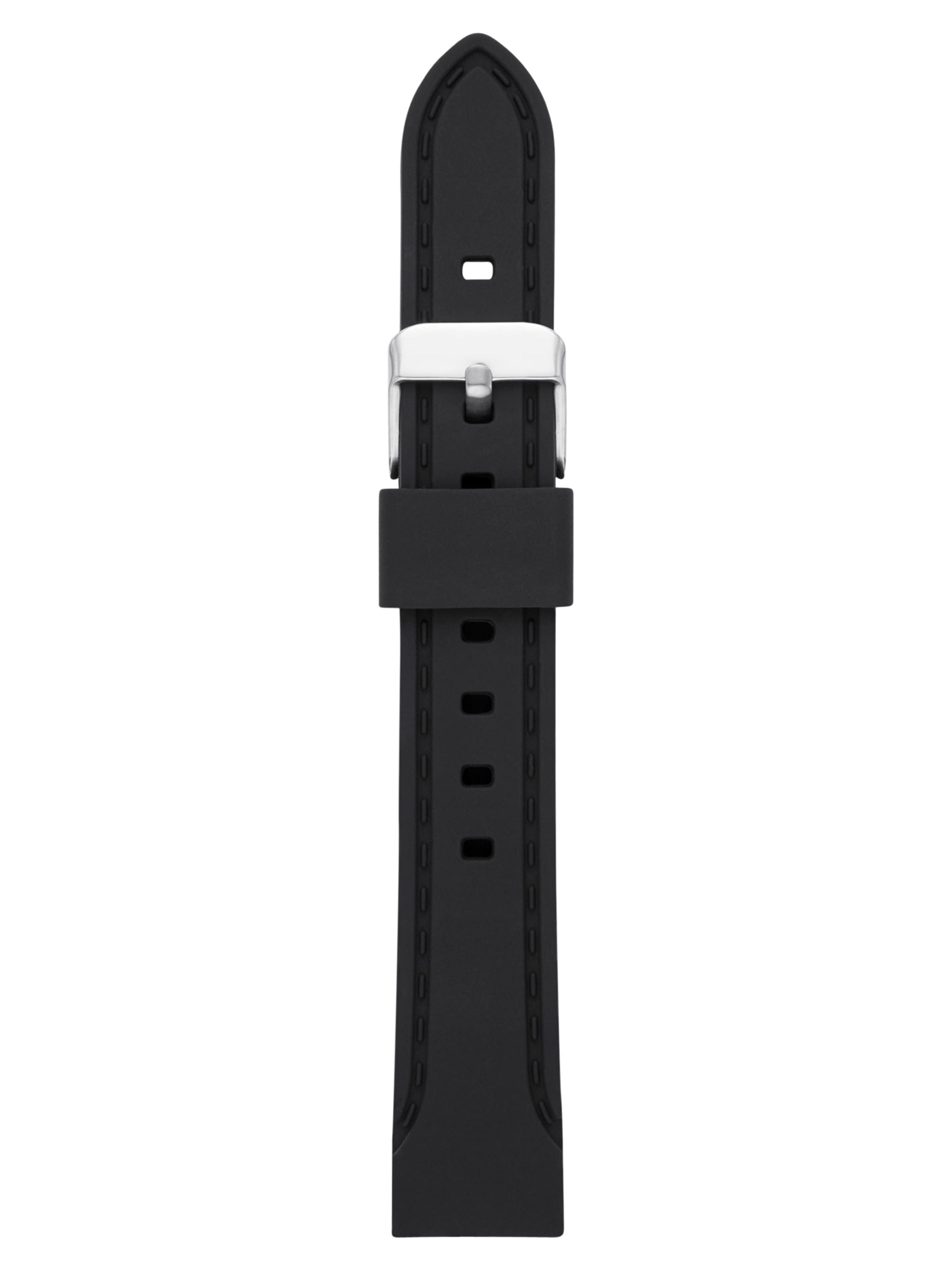 18mm Black Silicone Unisex Adult Replacement Sport Watch Band