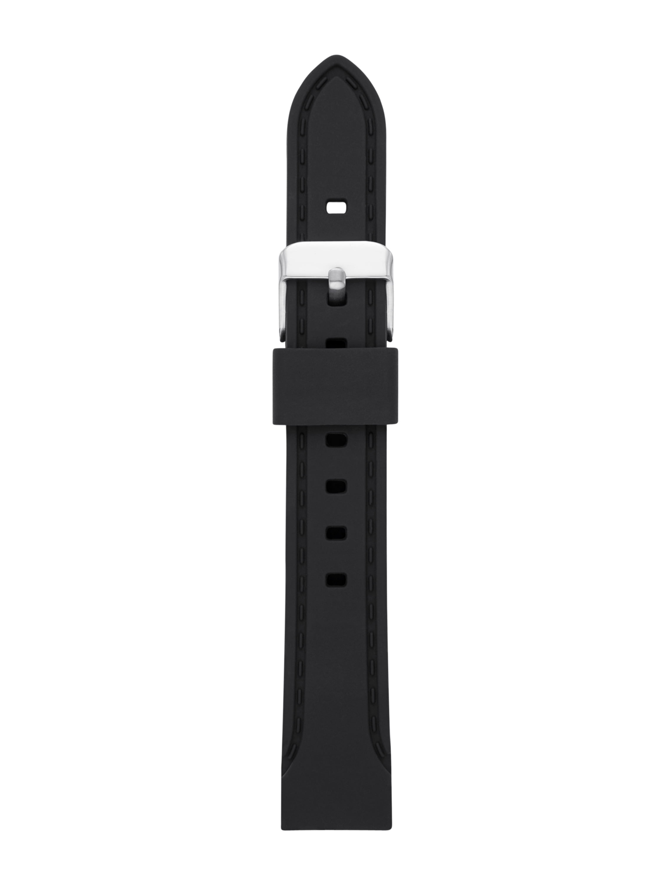 18mm Black Silicone Unisex Adult Replacement Sport Watch Band