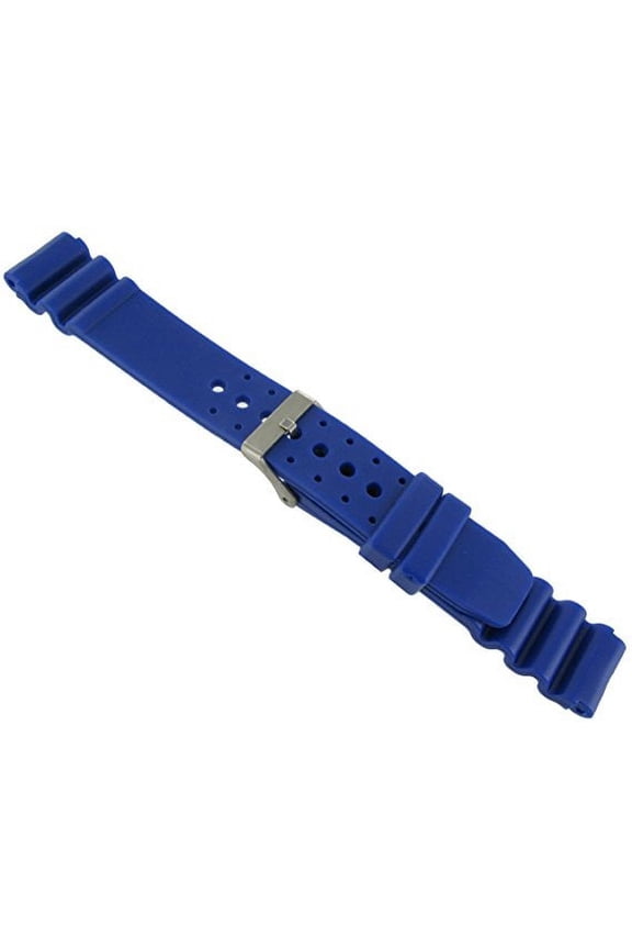 18mm Blue Rubber Pro Sport Watch Band Fits Seiko Diver